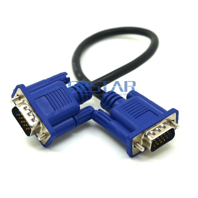 25cm/10 "  hd15- stifts vga d-sub kort videokabel sladd hane till hane m / m hane till hona och hona till hona rgb-kabel för bildskärm