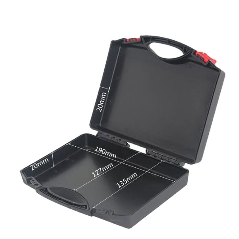 Portable Tool Case Plastic Empty Carrying Hard Case Box 195x170x46mm Protective Hard Case for Hardware Tools, Black