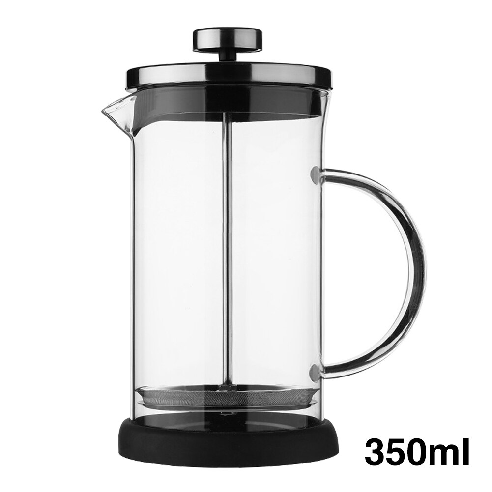 Heat Resistant Stainless Steel Manual French Press Durable Drinkware Coffee Maker Home Office 3 Level Filtration Portable