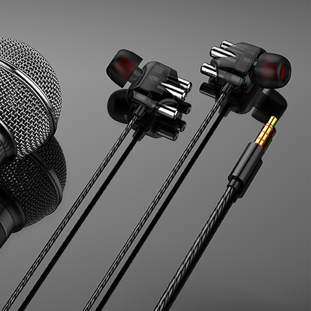 Transparent In-ear Double Moving Coil Moving Iron Earphone 3.5mm Mobile Phone Computer Universal Game Music HIFI Headset