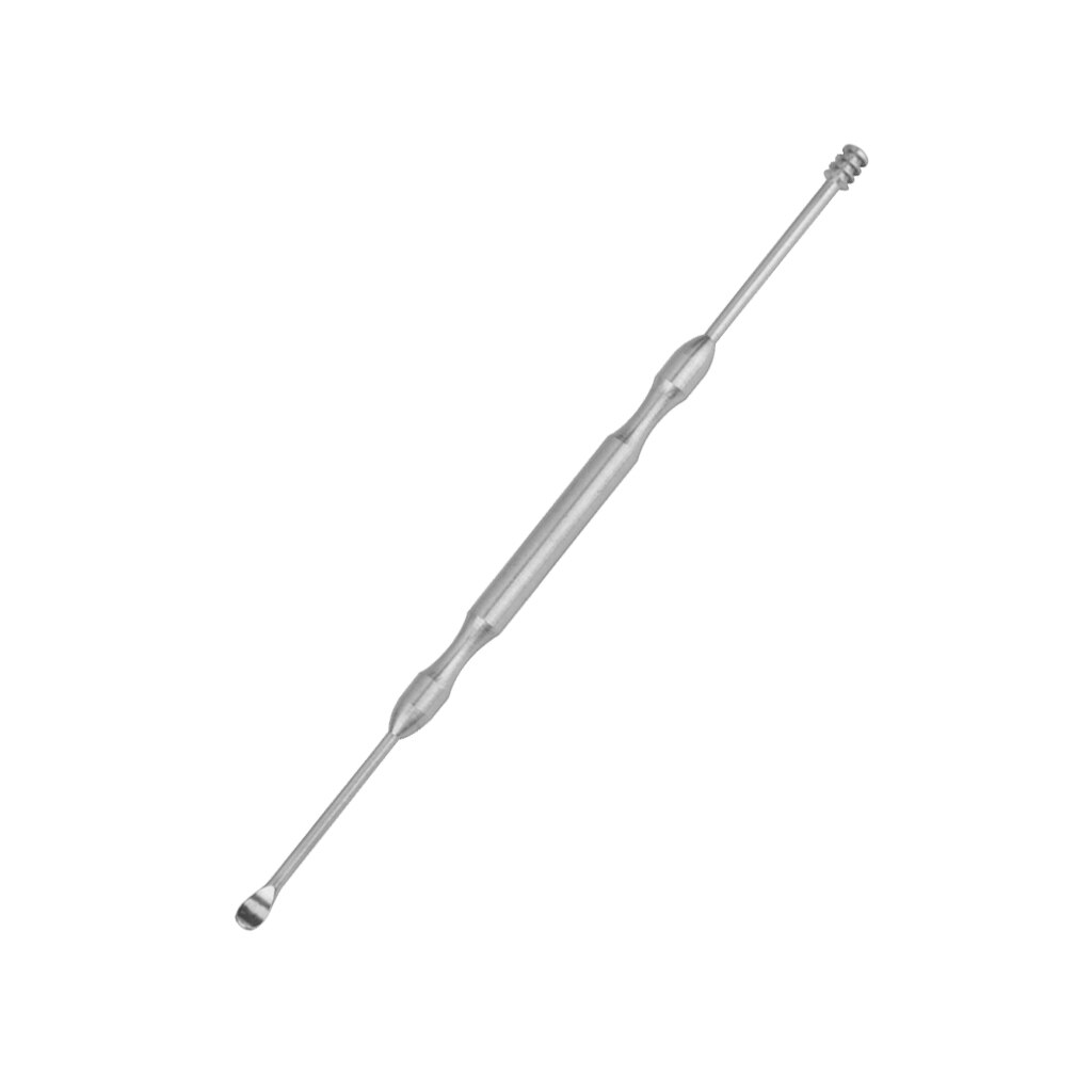 Limpiador de oreja de acero inoxidable, herramienta de palo de limpieza de doble extremo, eliminación de cera de oreja plateada