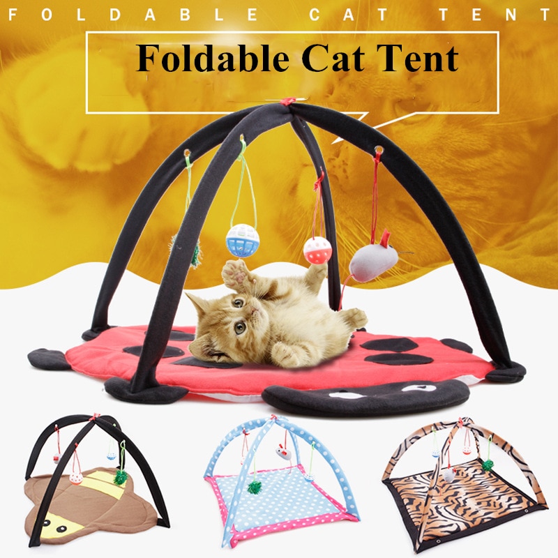 Tente Portable pliable pour chat, jouets amusants pour animaux de compagnie, activité Mobile, tapis de jeu, couverture, maison, chaton