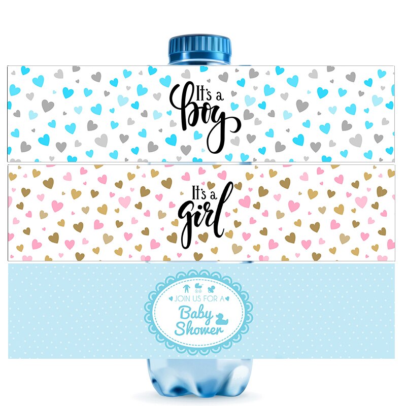 10 stk baby shower vandflaske etiket klistermærker det er en dreng/pige tag etiketter køn afslører dåb indretning babyshower forsyninger