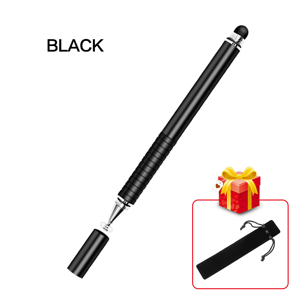 Universal Stylus Pen 2 In 1 Capacitive Screen Drawing Tablet Caneta Touch Pen For Mobile Android Phone Smart Pencil Accessories: Black stylus pen
