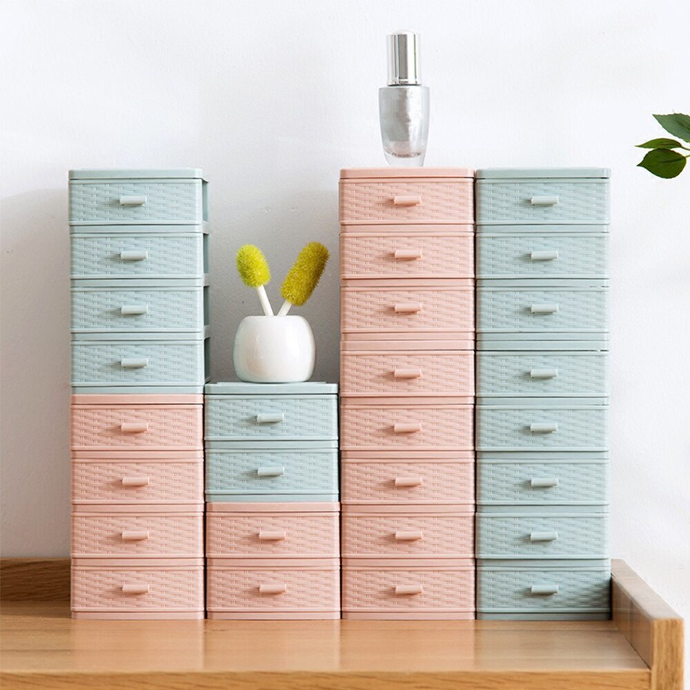 3/2 Drawer Locker Organizer, Desk Organizer with 3/2 Compartment Mini Cabinet Drawer, Plastic Jewelry Box/Cosmetic Organizer