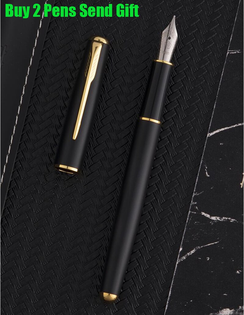 Klassieke Hero Metalen Inkt Vulpen Business Mannen Luxe Schrijven Pen 2 Pennen Sturen: 5020 Matte Black