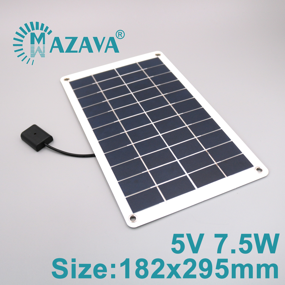 Flexible USB Solar Panel Solar Cell Portable Folding Waterproof Solar Panel Charger Outdoor Mobile Power Battery Charger: 5V 7.5W