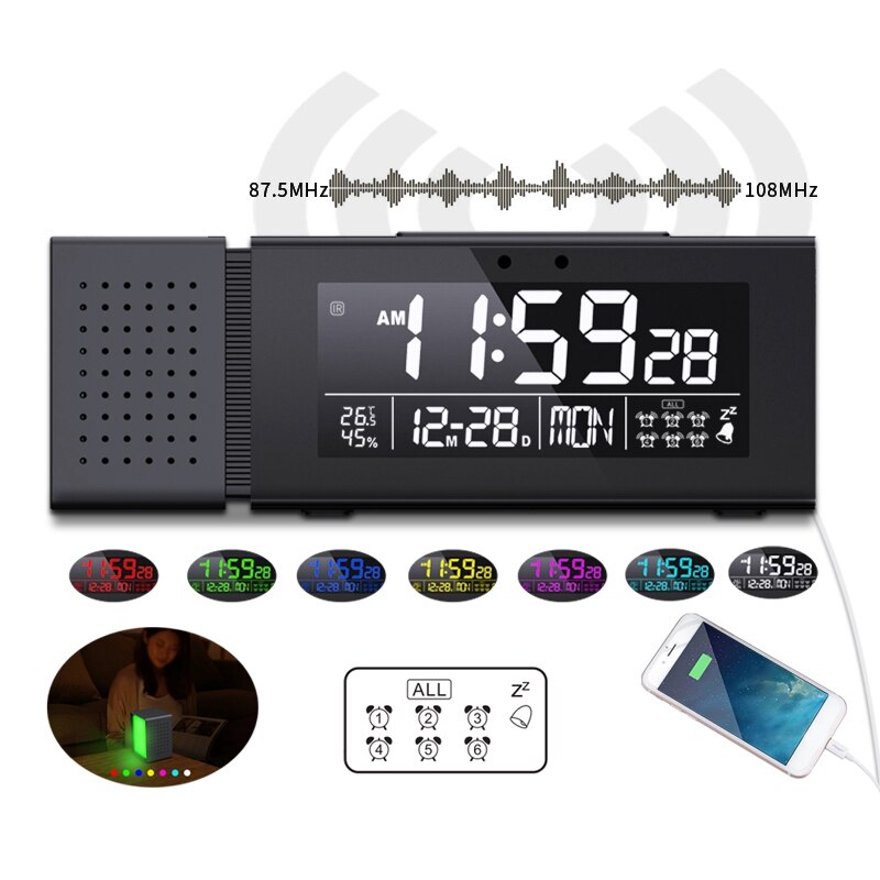 Multifunctional Alarm Clock Sound and Light Alarm Digital Clock Household Night Light IR Human Body Induction Function