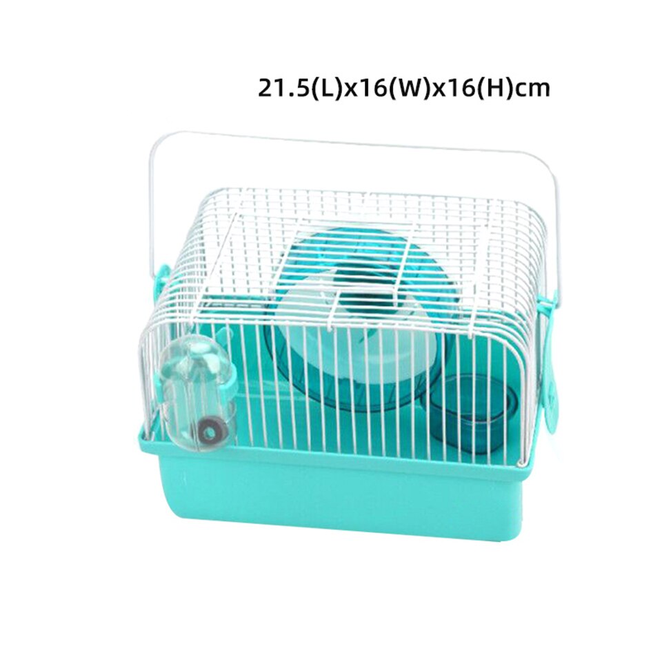 dessin animé acrylique Hamster maison Double cristal sport cobaye grande Villa écureuil Cage rose bleu petit nid pour animaux de compagnie
