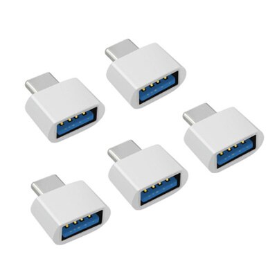 5個のtype-cotgアダプターusb 2.0メス-タイプcotgデータ日付充電アダプターコネクター: 5pcs white