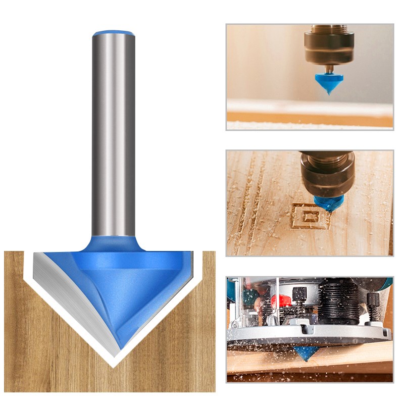 Fresa de 6mm, broca en V, broca enrutadora de MDF de madera maciza 3D, fresas de 60 90 120 150 grados