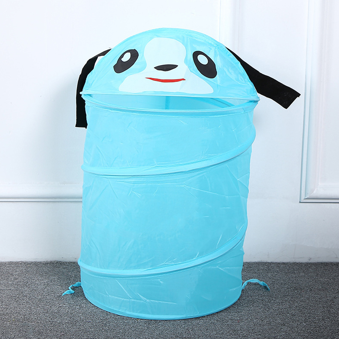Cute Cartoon Animal Frog Dog Toy Container Toy Storage Box Folding Bucket Laundry Cylinder Basket for Toys