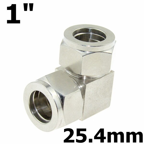 Stainless Steel 304 Compressor Double Ferrule Connector 6mm 8mm 10mm 12mm 1/4" 1/2" Pipe Tube Coupler Air Compression Fitting: 25.4mm