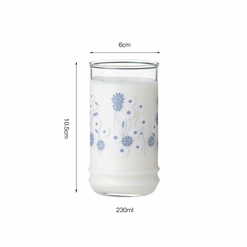 230ml japansk og koreansk glas klokkeblomst blomst gul blomsterkop varmebestandig mælkekop kaffekop juice kop fortykket kop: Klokkeblomst