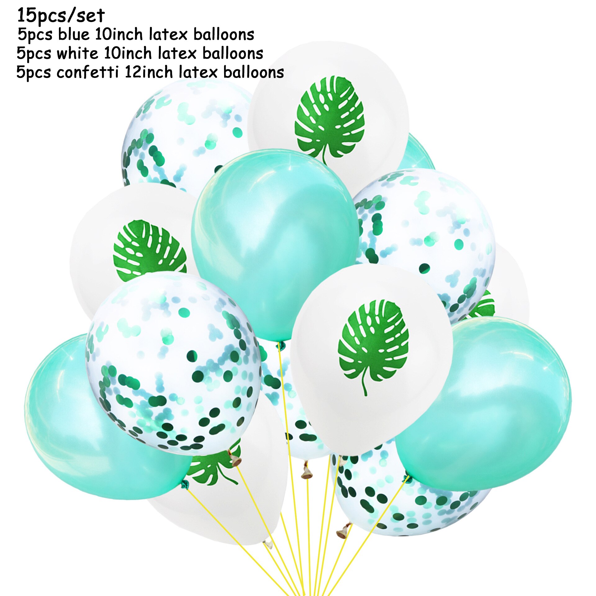 15pcs/set Flamingo Latex Balloons Decoration 12inch Confetti Animal Balloon Happy Hawaiian Baloes for Kids Birthday Party Favors: 15pcs D