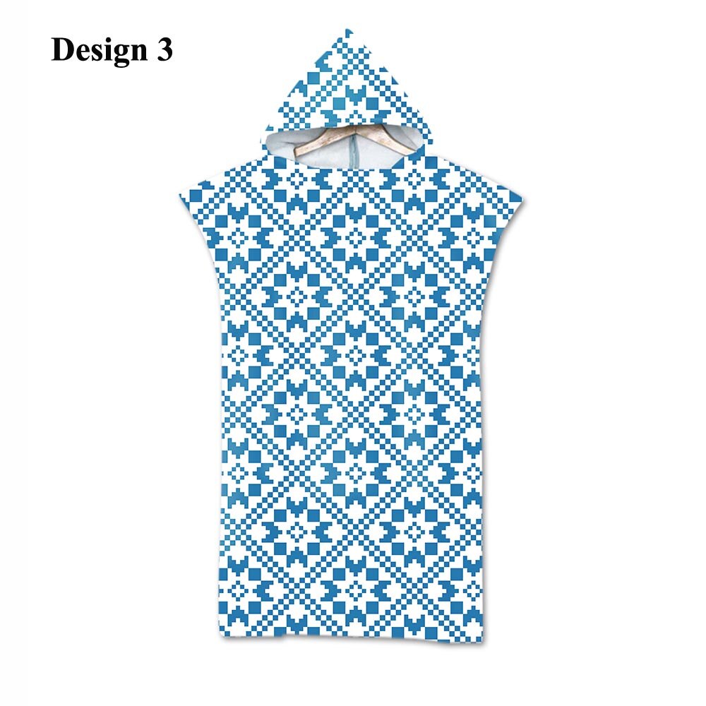 , triángulos geométricos aztecas, zigzag, diamantes, copos de nieve, Poncho grande para adulto, capucha, piscina, baño, toalla de playa: Design 3