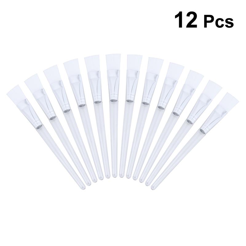 Brochas de cristal transparente para mascarilla Facial, pinceles de maquillaje suaves, aplicador para máscara Facial, 12 Uds.