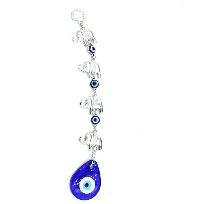Garneck Turkish Blue Evil Eye with Elephant Wall Decor Amulet Lucky