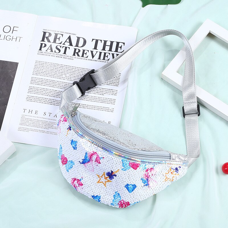 Pailletten Taille Verpakking Meisjes Schouder Riem Bag Kids Fanny Borst Zak Cartoon Meisjes Riem Mermaid Sport Portemonnee: 3