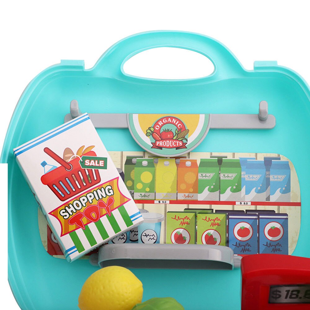 Juguetes de cocina portátil supermercado frutas maleta juego de simulación niños juguete de juego de simulación