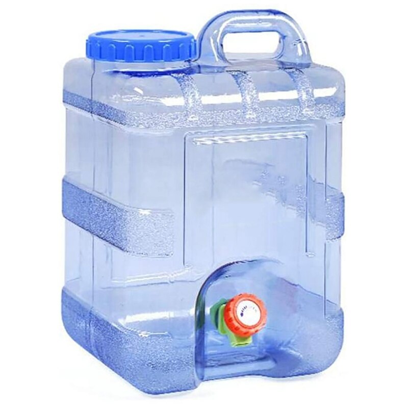 Water Canister with Tap,Camping Portable Bucket Car Water Container with Lid Water Tank Reservoir for Outdoor Travel: Blue