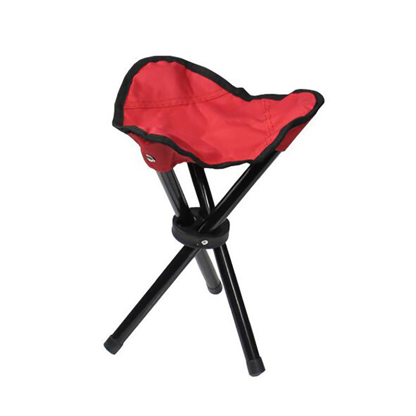 Bærbar foldbar camping skammel trekantet kompakt letvægts udendørs stol tungt til camping vandreture, bærende 100kg: Rød