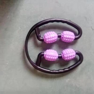 Been Spier 4 Wielen Lichaam Vormgeven Roller Ring Klem Been/Taille Stok Schuim As Roller Spier Relaxer Hand Roller lean Massage: Paars