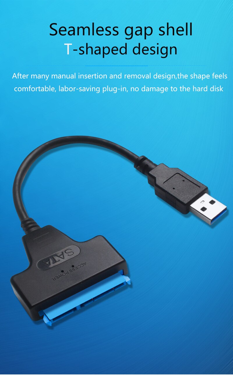 KingSpec USB 3.0 SATA Cable Sata III to USB 3.0 Adapter Up to 6 Gbps Support 2.5 Inches External HDD SSD Hard Drive 22 Pin Sata3