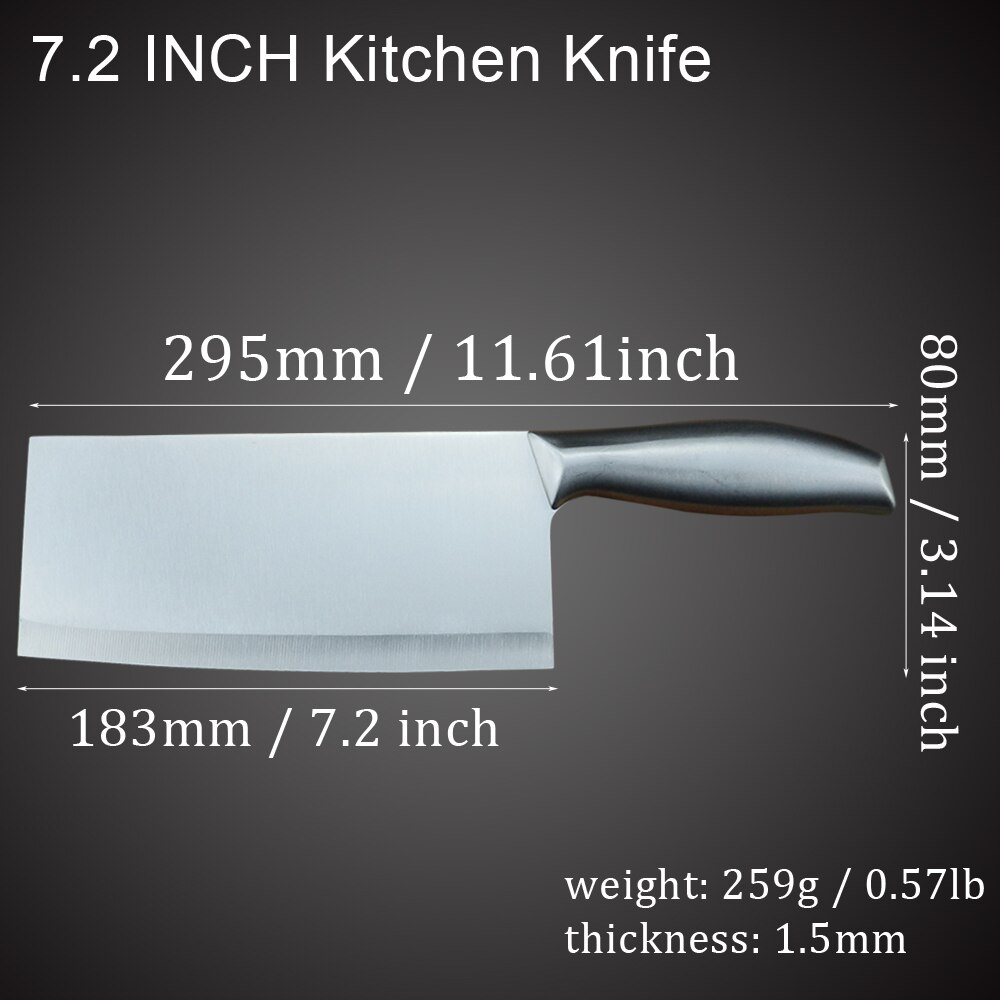 Stainless Steel Kitchen Knife Set 1-4PCS Chopping Cleaver Chef Knives Chicken Bone Scissor Cooking Tool Cutting Slicing Meat: 7.2 SLICING-K
