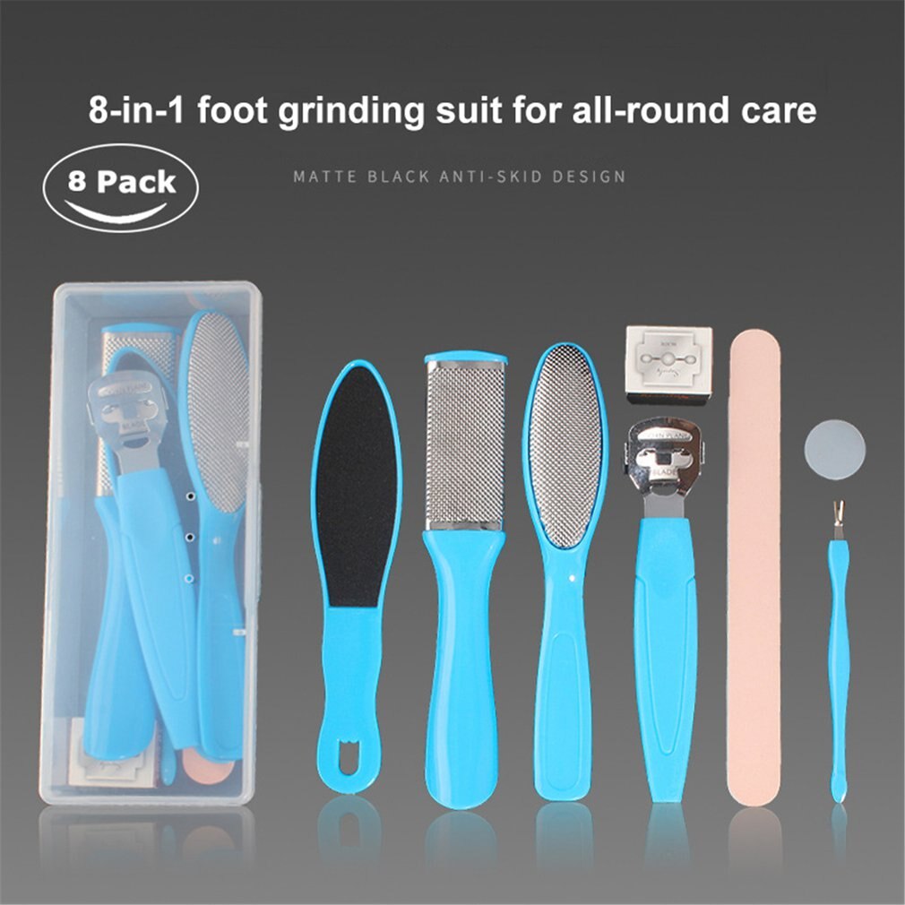 8 In 1 Pedicure Tool Set 430 Rvs Plastic Verwijderen Dode Huid Verwijderen Eelt Pedicure Voet Schraper Pedicure Tool kit