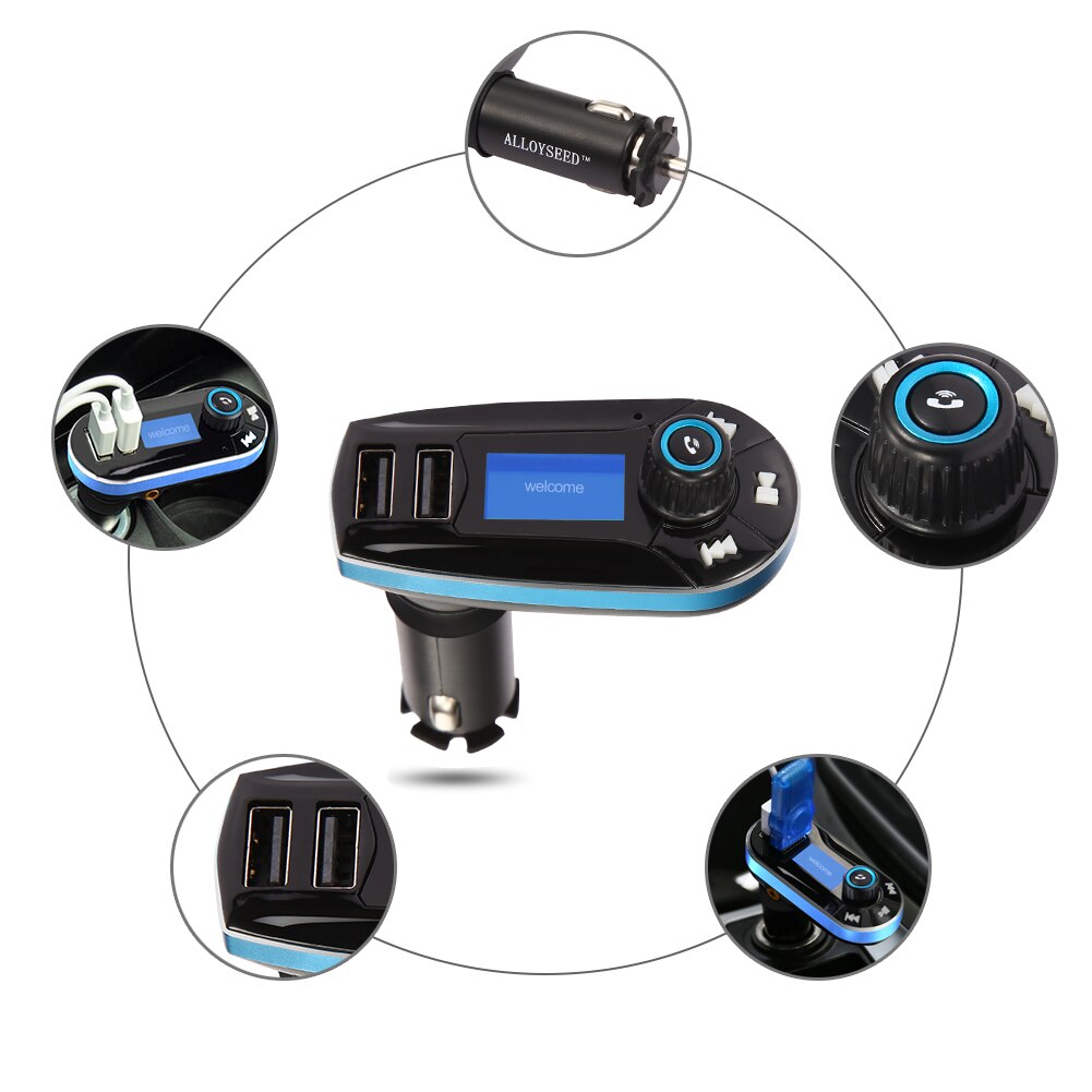 Car Kit Wireless Bluetooth FM Transmitter LCD MP3 Player Handsfree USB Charger LED FM Transmitter Bluetooth Car Accessories