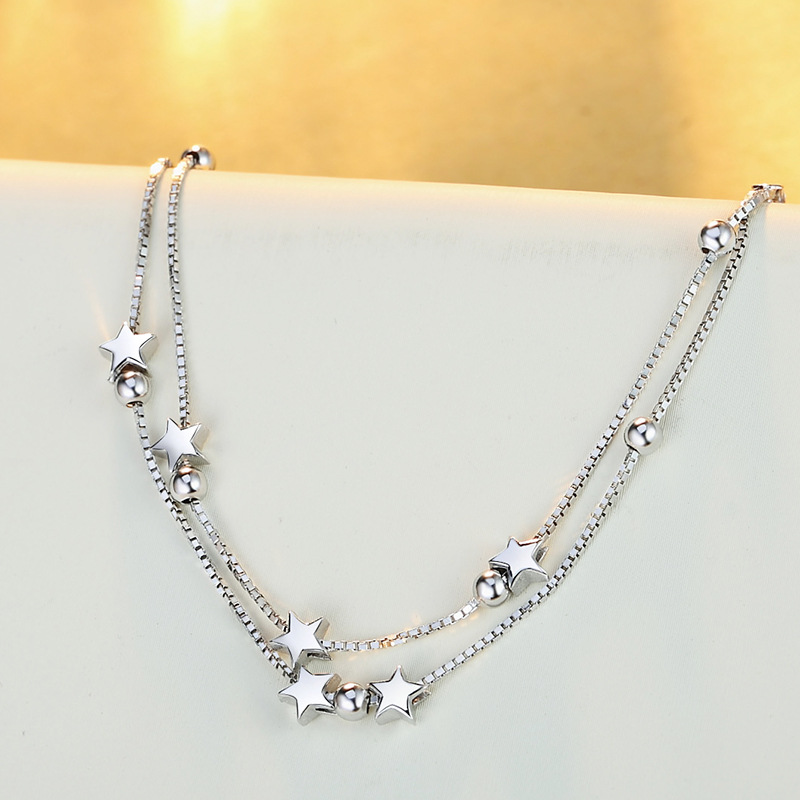Fine 925 sterling silver Chain stars Bracelets for women Charms party Wedding Jewelry