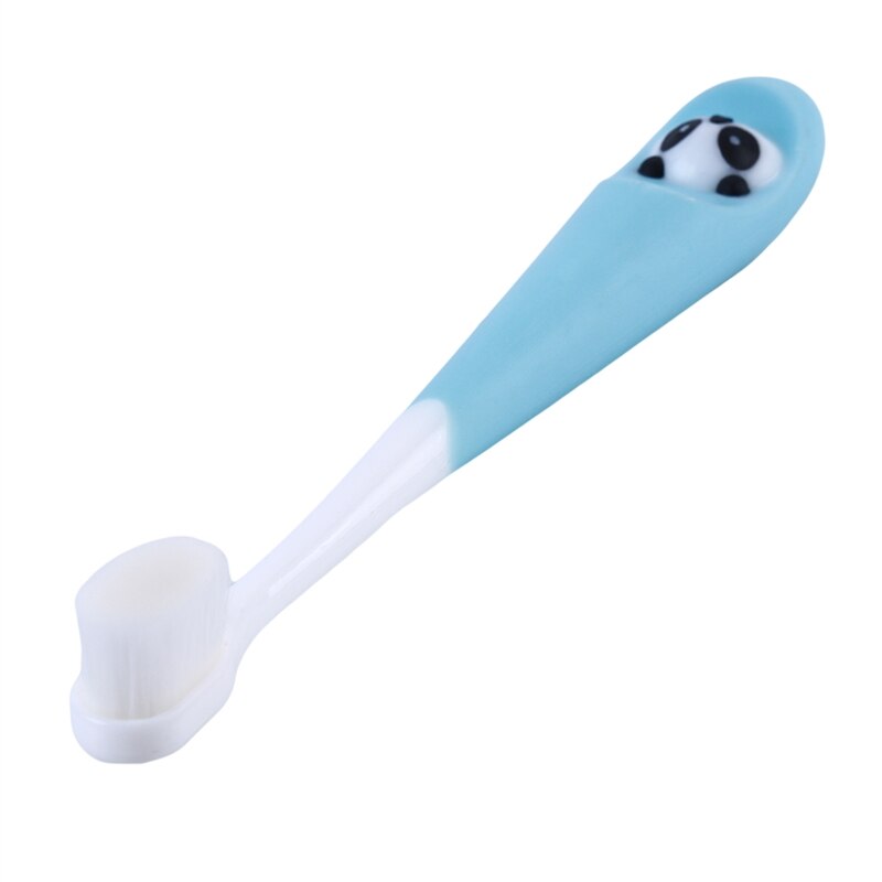 1 pièces enfants brosse à dents dessin animé brosse à dents enfants écologiquement doux cheveux mignon propre dents brossage brosse à dents: blue