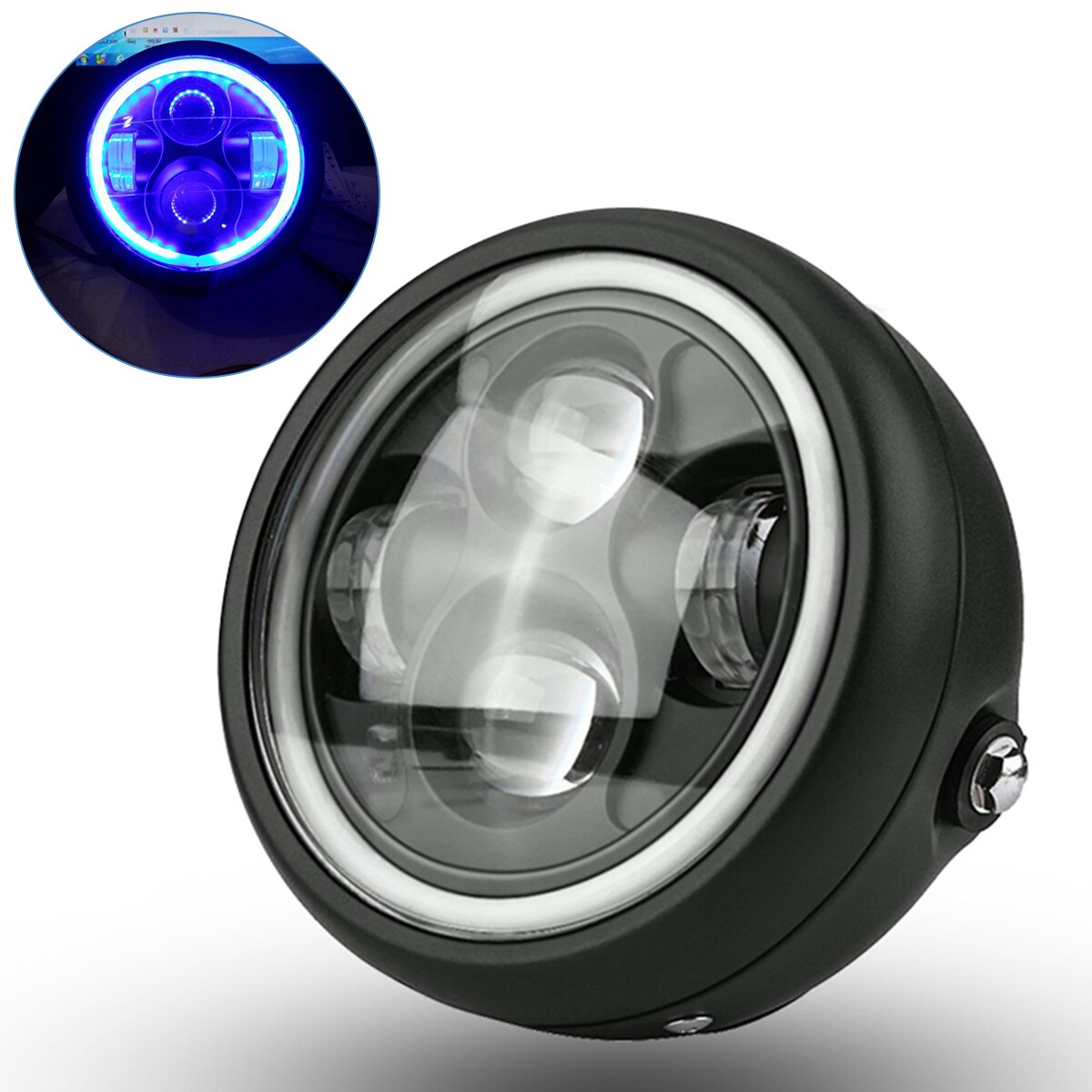 Led Koplamp 16Cm Led Koplamp Motorfiets Koplamp Led Koplampen Koplamp 12V 16*16*12Cm: Blauw