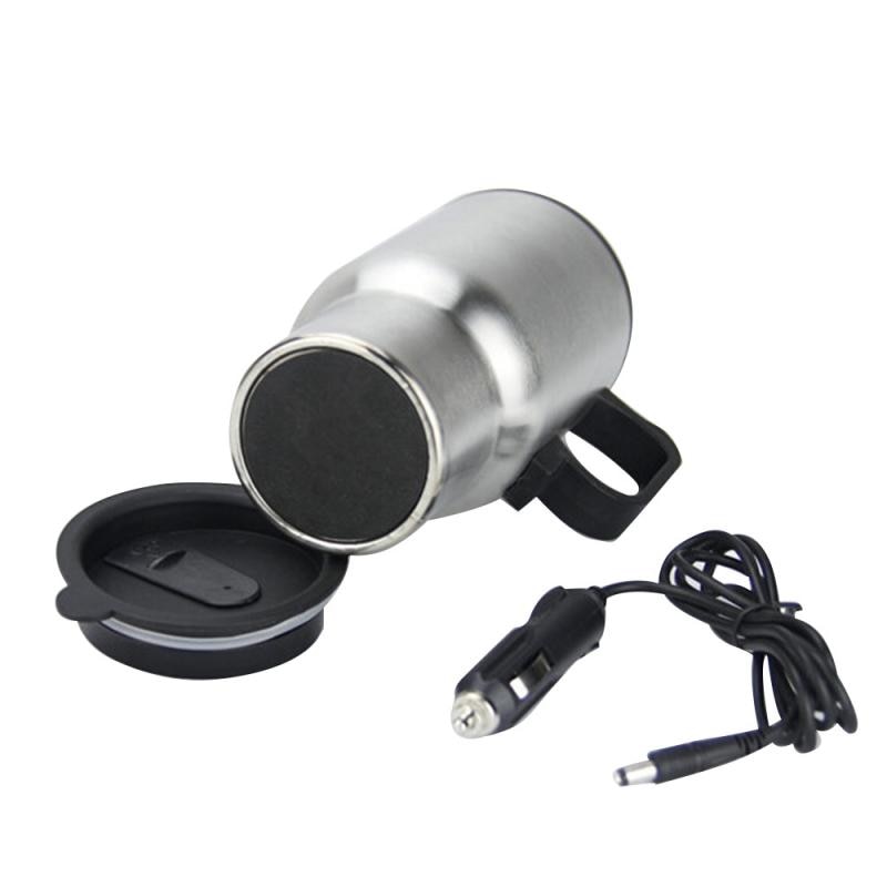 450ml 12V Auto Verwarming Cup Roestvrij Staal Auto Boiler Ketel Reis Koffie Thee Verwarmde Mok Motor Sigaret aansteker Plug