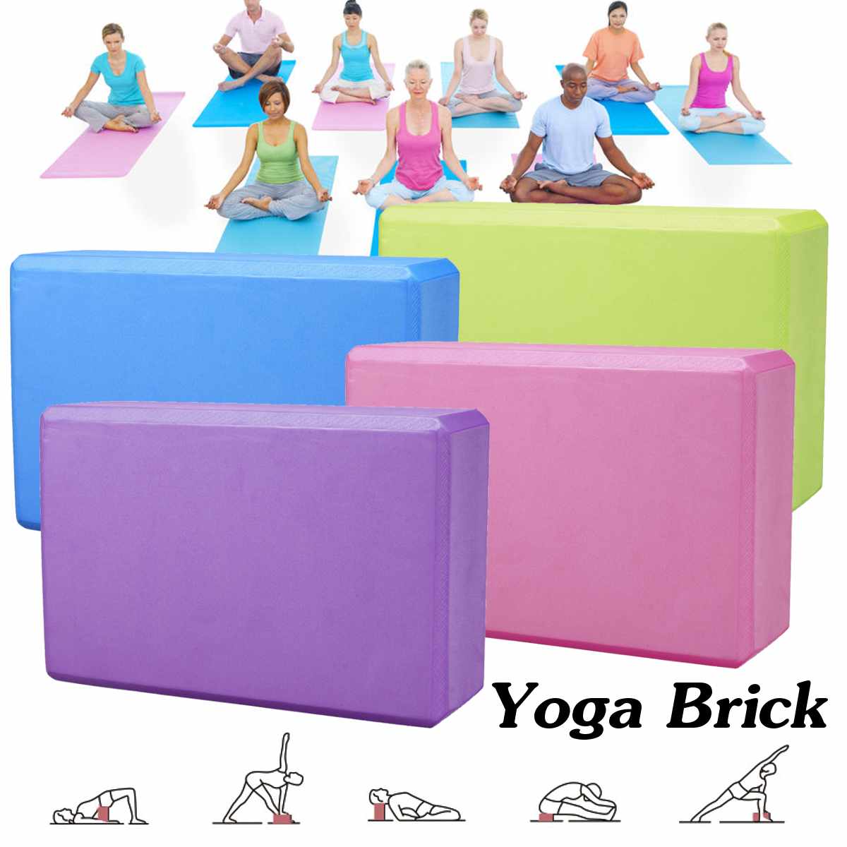 Eva gym yoga blok schuimblok oefening fitness kussen kussen stretchen lichaamsvorming gezondheid training yoga props