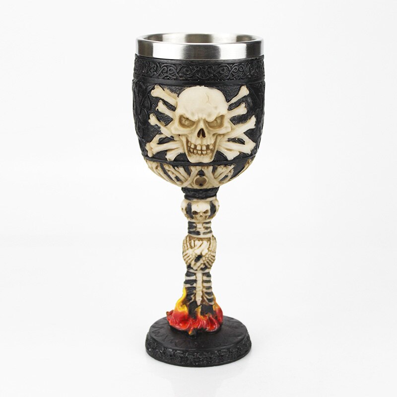 Gothic Wine Goblet Contain Dragon Claw Viking Skeleton Retro Stainless Steel&amp;Resin Wine Glass BEST Halloween Bar Drinkware: 10