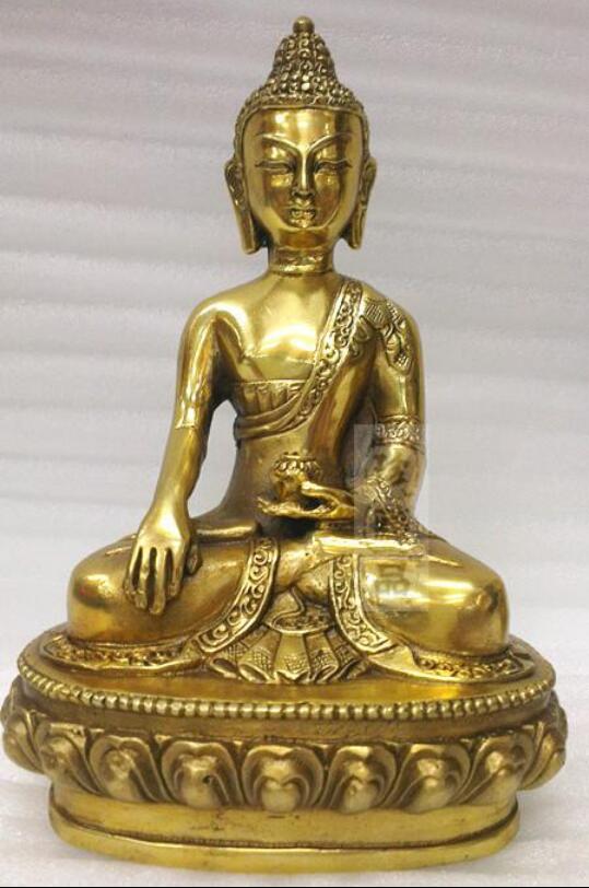 Tibet tibetansk messing medicin buddha statue