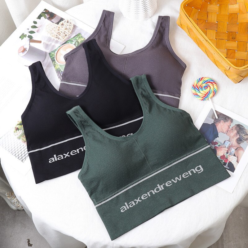 Carta deportes Bras mujer sólido deportes sujetador de trotar gimnasio mujer deportes Bra ropa interior chica Fitness carrera Yoga Deporte Tops