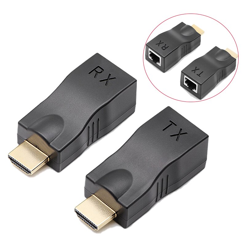 4K 3D Verlängerung Zu RJ45 Über Katze 5e/6 Netzwerk LAN Ethernet Adapter HDMI-kompatibel Verlängerung Rj45 2,5 Gbps Für 1080p Mit Katze-6