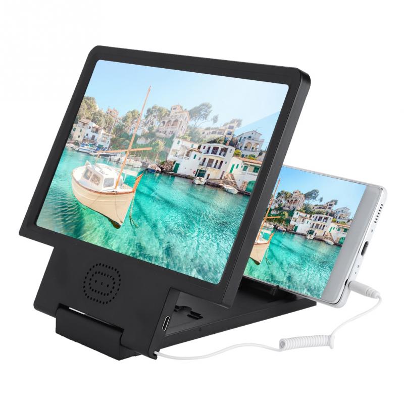 Haut-parleur de téléphone portable avec loupe d'écran vidéo HD support de support de loupe agrandir l'écran pour téléphone iPhone Xiaomi Huawei