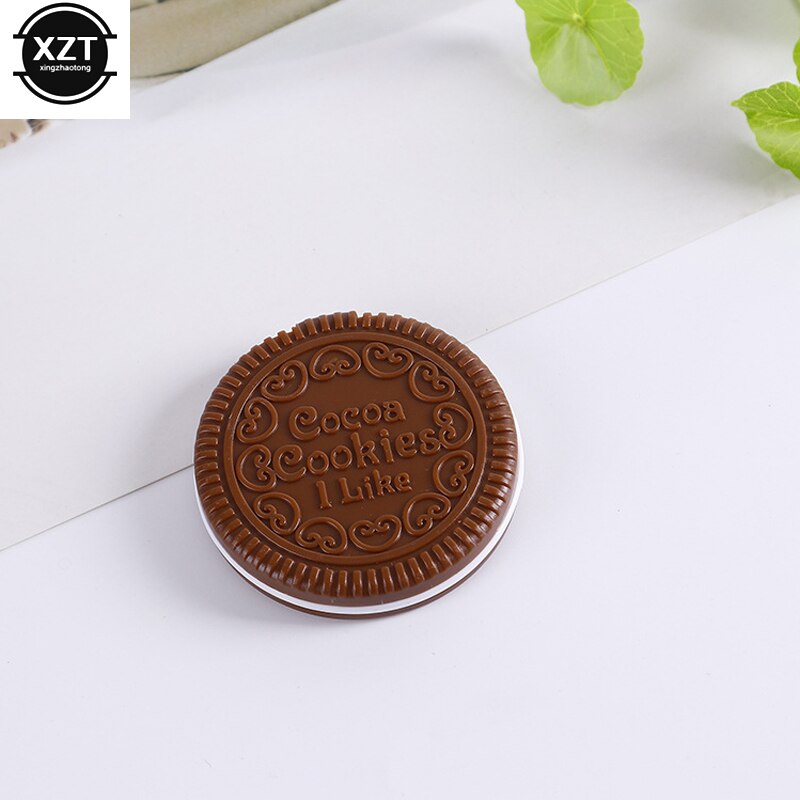 1 pcs Mini Pocket Make Chocolate Cookie Koekjes Compacte Spiegel Met Kam Leuke Opvouwbare