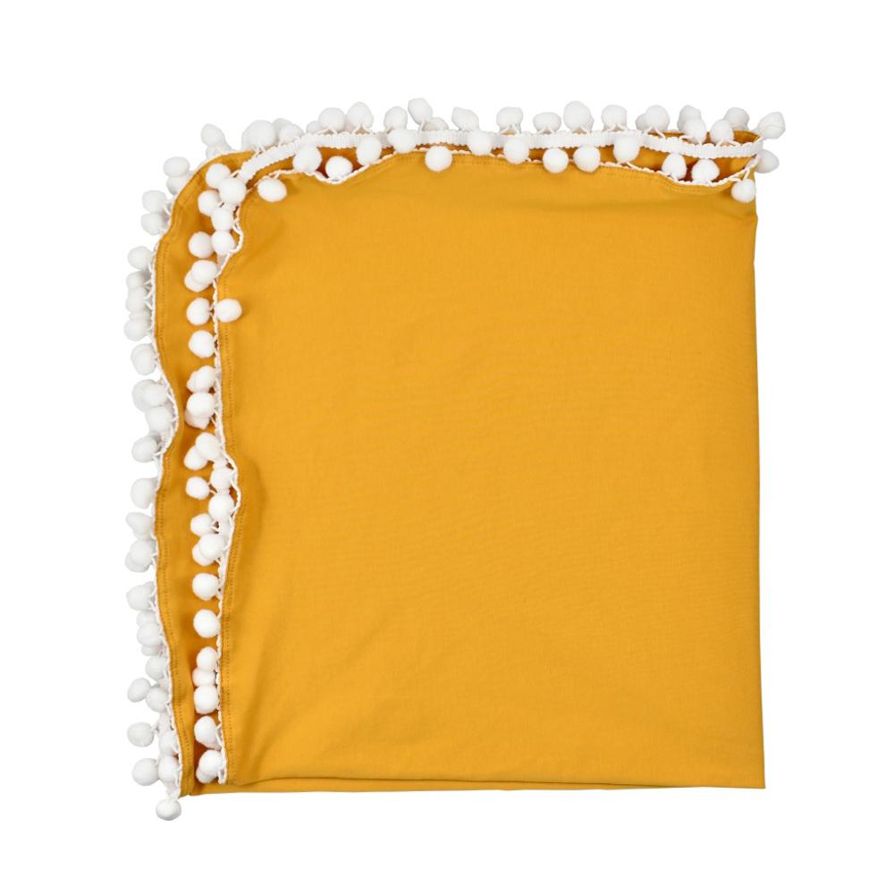 KLV-muselina suave para bebé, manta para envolver, Pom, accesorios de fotografía recién nacido: Amarillo