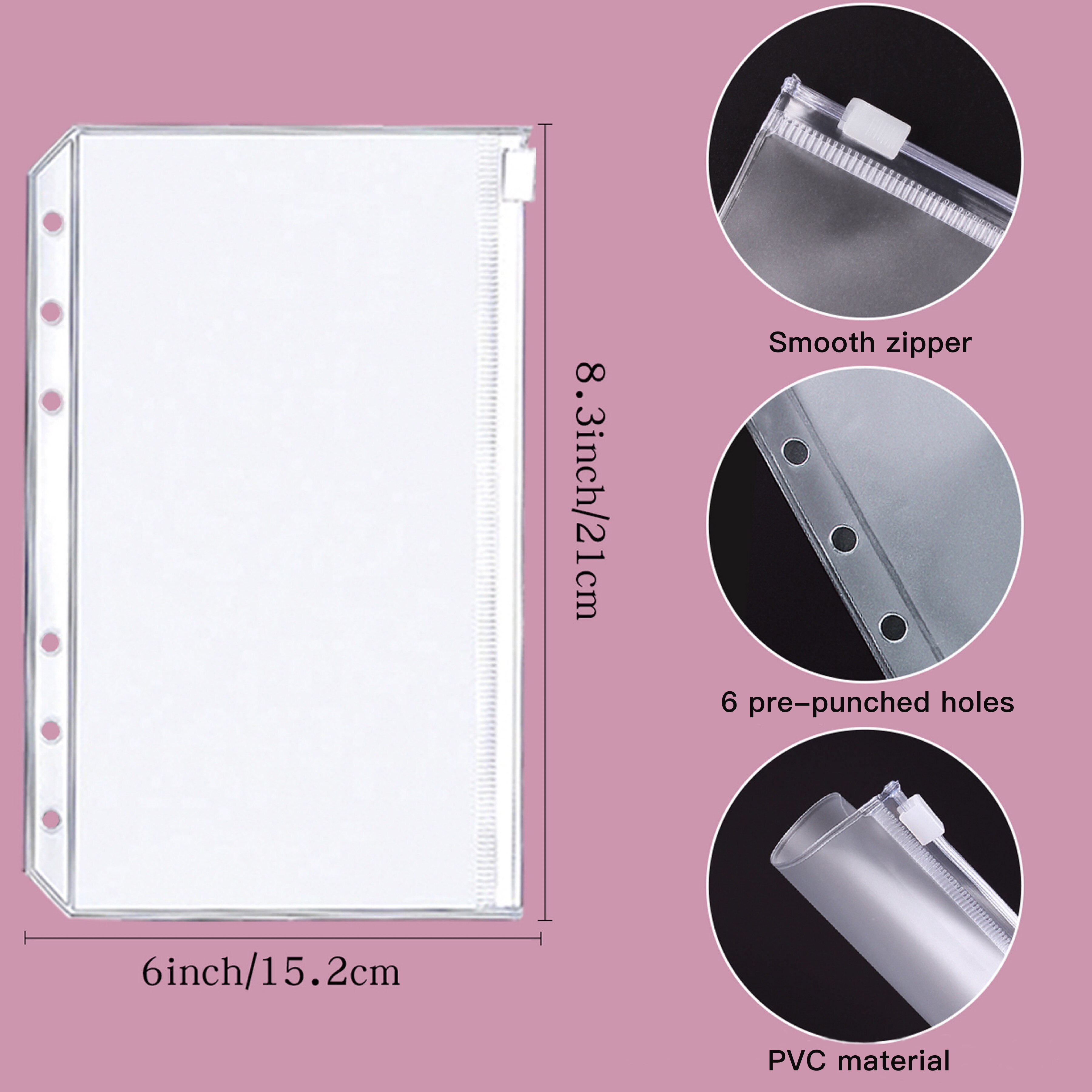 Organiseur de carnet de notes A6, classeur avec pochettes, feuilles de Budget de frais et étiquette autocollante pour planificateur de billets