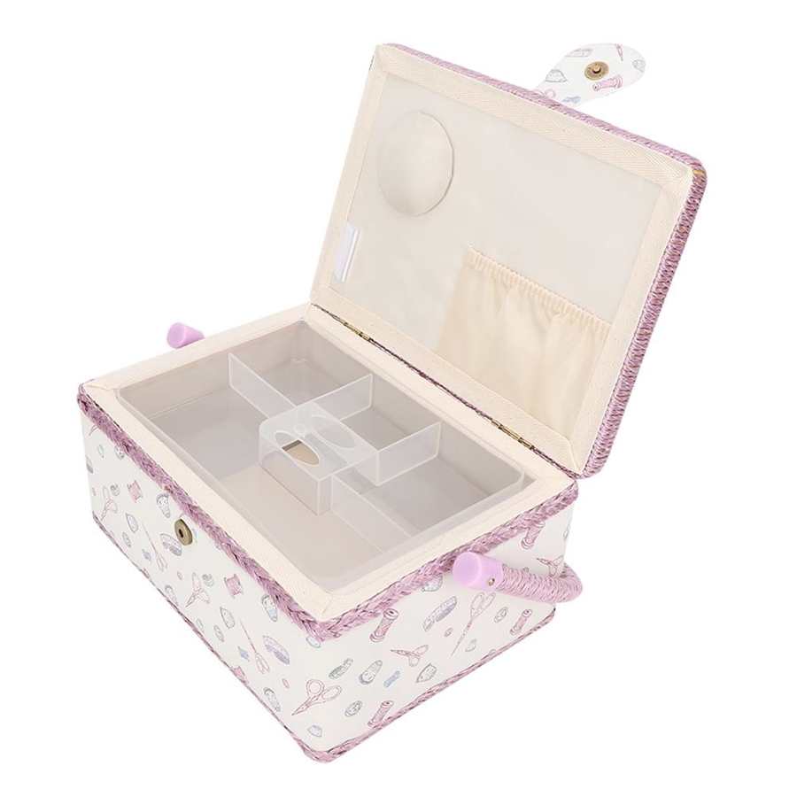 Vintage Sewing Basket Household Fabric Craft Thread Needle Storage Box Organizer Sewing Storage Box