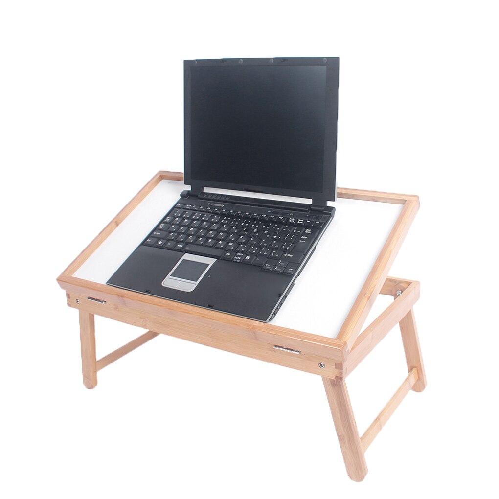 Dining Table Table Top Adjustable Folding Legs Bamboo Food Dinner Desk Foldable Computer Laptop Lazy Table