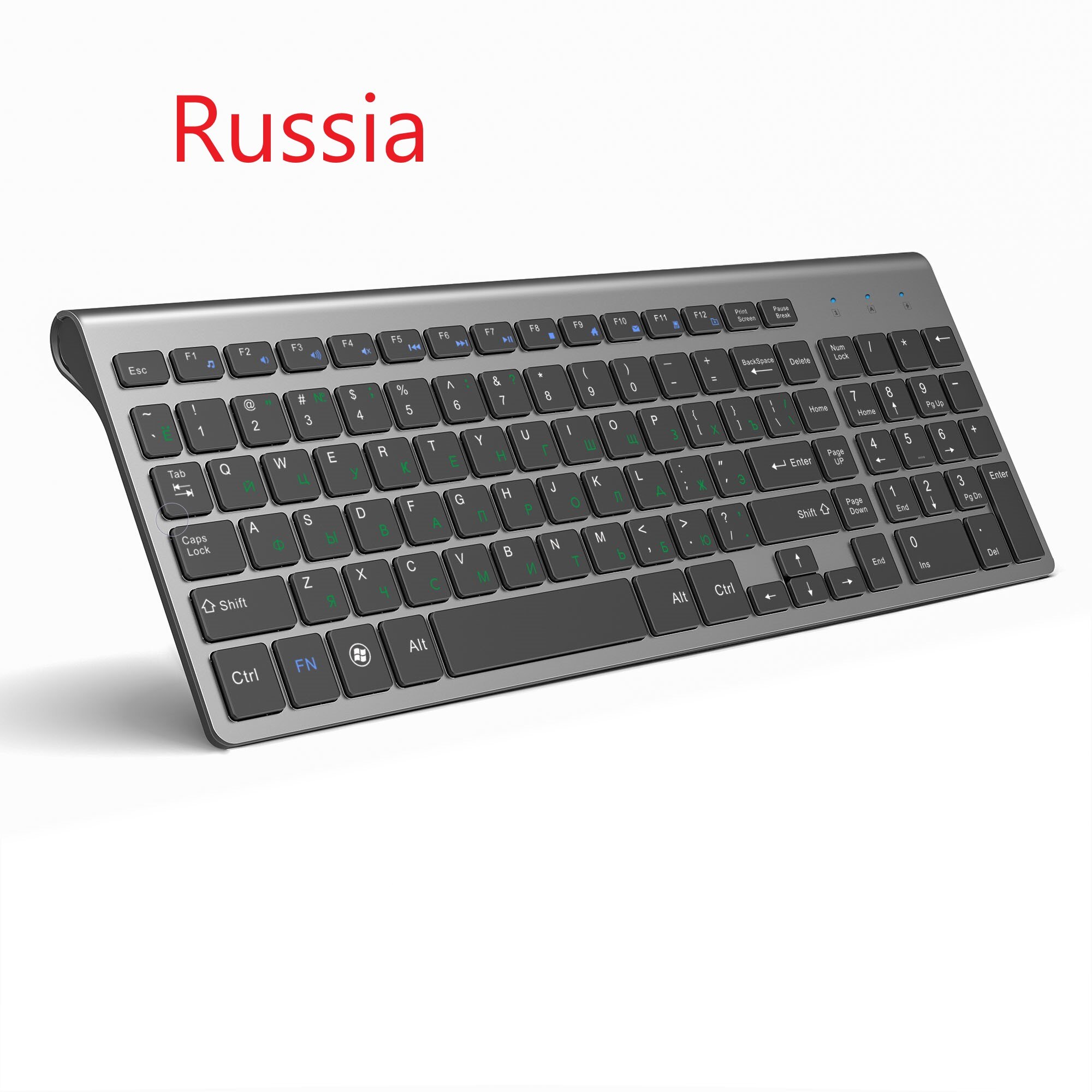 French keyboard AZERTY wireless 2.4G USB connection ergonomic silent keyboard suitable for laptop PC TV: Russia