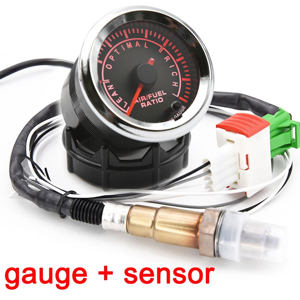 52Mm Air Fuel Ratio Gauge 7 Kleuren Achtergrondverlichting + Smalband O2 Zuurstofsensor Auto Gauge Fit Voor 12V auto Air Fuel Ratio Afr Sensor: Gauge and sensor