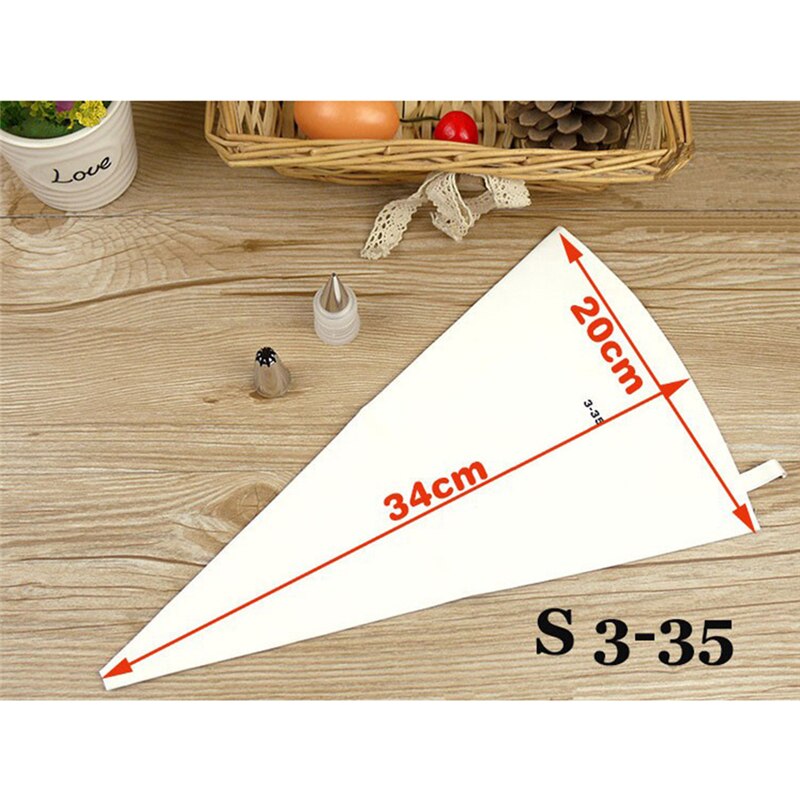 3 tailles sacs de pâtisserie cookie glaçage sac de tuyauterie outil de cuisson réutilisable coton tissu fondant gâteau décoration pâtisserie conseils outil: 20x34