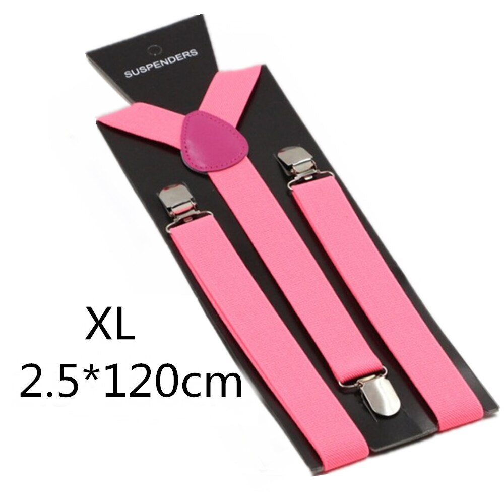 Vanhemmille ja lapsille viininpunaiset henkselit miehille naisille pojille tytöille joustavat säädettävät lasten henkselit unisex lapsille aikuisille vaatteet asusteet: Fluo pinkki -120cm